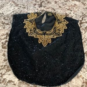 Vintage Mary McFadden black silk/polyester dickie